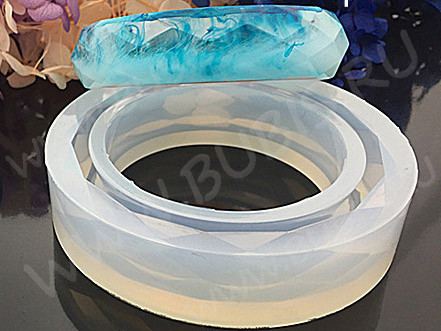 Молд 047 для эпоксидной смолы Браслет с гранями 67*59*16,5мм (силикон)