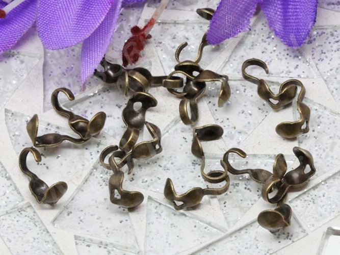 Зажимы №25 Калотты 9*3,5мм античная бронза (Iron) (20шт.)