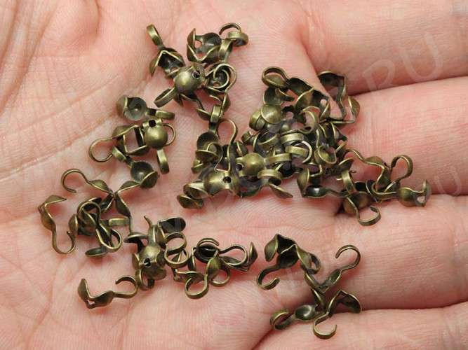 Зажимы №25 Калотты 9*3,5мм античная бронза (Iron) (20шт.)