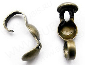 Зажимы №25 Калотты 9*3,5мм античная бронза (Iron) (20шт.)