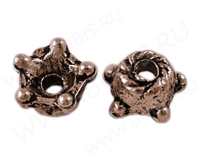 (СКИДКИ!!!) 074 Шапочки Цветочки 5*5*3мм античная медь (литьё) (50шт.)