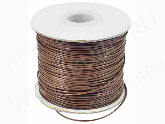 Вощёный полиэстеровый шнур "корейский" 0,5мм коричневый (1м)