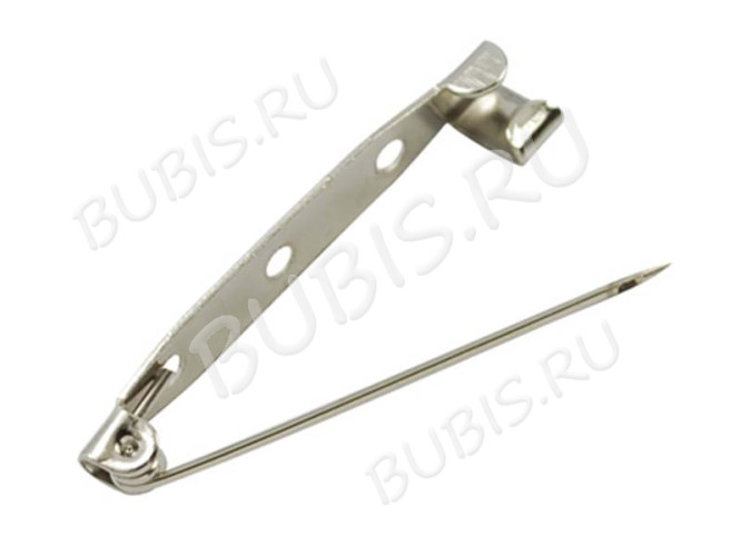 Основа (заготовка) для броши №105 Булавка 3 отверстия 45*7*5мм цвет платины (Iron)