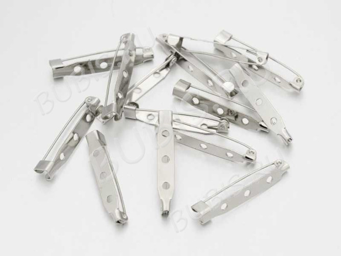 Основа (заготовка) для броши №105 Булавка 3 отверстия 45*7*5мм цвет платины (Iron)