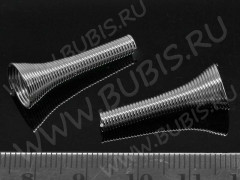 Бусина-пружинка 10 Конус шапочка концевик стоппер 24,5*9,5*9,5мм цвет платины (Iron)