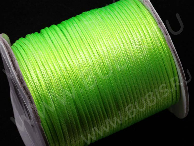 Вощёный полиэстеровый шнур "корейский" 2мм салатовый (1м)