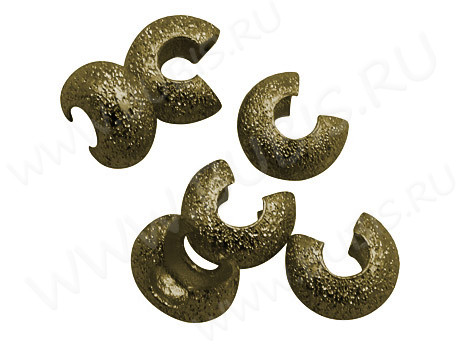 Обжимная бусина 08 разъёмная маскировочная покрывная сахарная 3,5*3,5*2,5мм античная бронза (Brass) (10шт.)