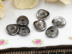 (СКИДКИ!!!) Рондели 048 волнистые 9,5*8,5*2,3мм чёрный никель (литьё) (10шт.)