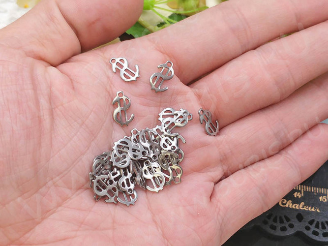 Подвеска Доллар Бакс 11,5*7*0,8мм цвет платины (Хирургическая сталь)