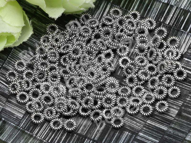 (СКИДКИ!!!) Рондели 050 колечки колёсики 4,1*4,1*1мм античное серебро (литьё) (50шт.)