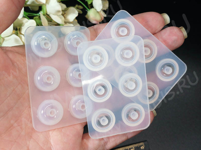 Молд 159 для эпоксидной смолы 60*40*7мм Бусина Абакус Рондель Пандора 12*6мм (силикон)
