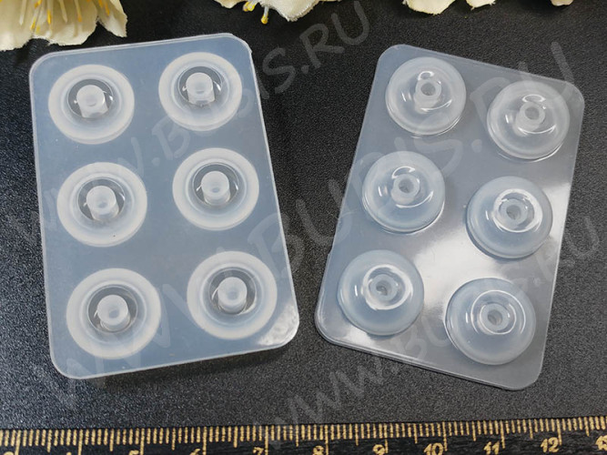 Молд 159 для эпоксидной смолы 60*40*7мм Бусина Абакус Рондель Пандора 12*6мм (силикон)