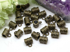 Бусина с петлёй 034 Бейл завитки 10,5*9*7мм античная бронза (литьё)