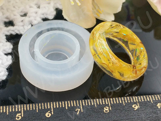 Молд 185 для эпоксидной смолы Кольцо простое 28*28*9,5мм (силикон)