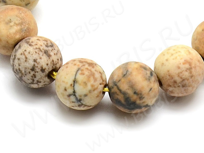 (ОПТ) Бусина округлая 4мм Яшма Пейзажная (камни) (НИТЬ)