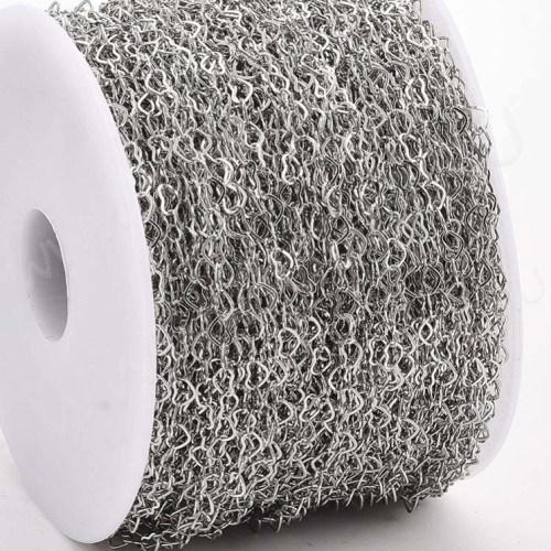 Цепочка C39 Сердечки звено 5*3мм цвет платины (Brass)(50см)