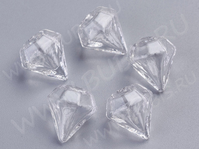 Бутылочка 83 фигурная Бриллиант 17*15мм прозрачная (стекло)