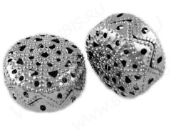 Бусина ажурная 09 Таблетка 15*15*9мм никель (Iron)