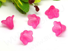 Бусина акрил Цветочек 33 чашечка матовый 14*13,5*10,5мм св.фуксия полупрозрачный (акрил) (5шт.)