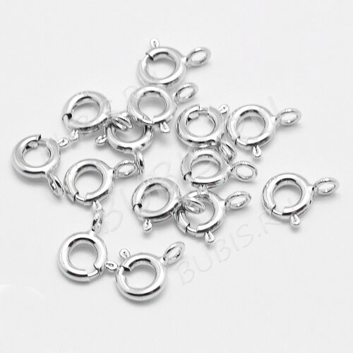 Замочек карабин №109 кольцо круглый серебро 925 9*7*1,8мм цвет платины (Sterling Silver)