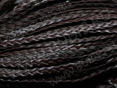 Шнур кожаный 29 кожзам плетёный плоский 5*2мм коричневый (1м)