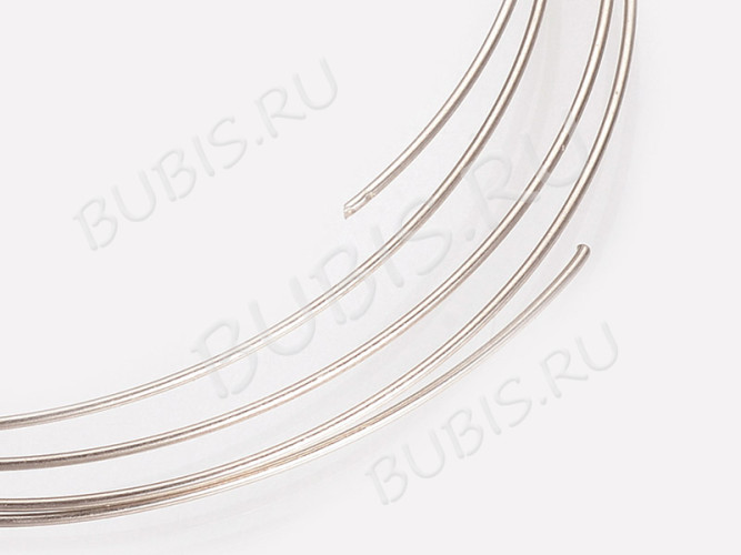 Мемори проволока с памятью для браслета 60*0,5мм цвет платины (Хирургическая сталь) (14 витков)