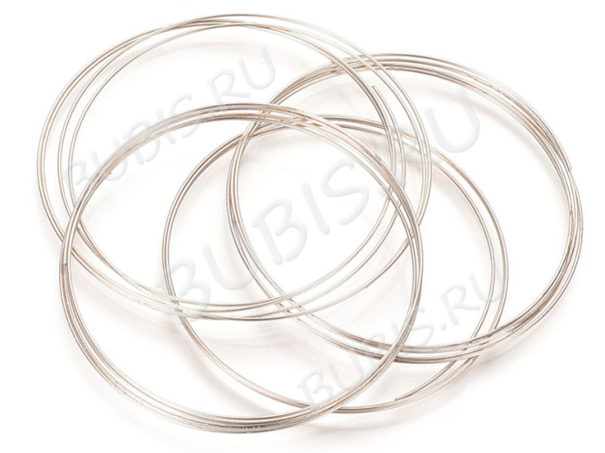 Мемори проволока с памятью для браслета 60*0,5мм цвет платины (Хирургическая сталь) (14 витков)