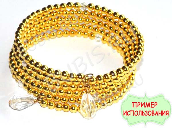 Мемори проволока с памятью для браслета 60*0,5мм цвет платины (Хирургическая сталь) (14 витков)