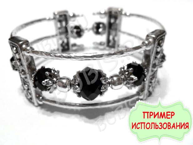 Мемори проволока с памятью для браслета 60*0,5мм цвет платины (Хирургическая сталь) (14 витков)