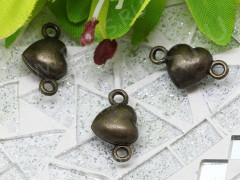 Магнитный замочек №06 Сердечко 17,5*10*6,5мм античная бронза (Brass)