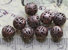 (СКИДКИ!!!) Бусина ажурная 01 &quot;Шарик&quot; 8мм античная медь (Iron) (10шт.)