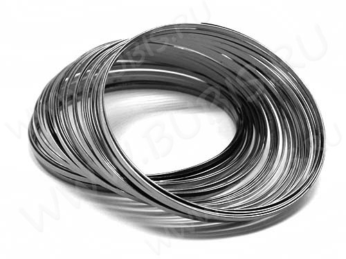 Мемори проволока - пружина - основа для браслета плоская 55*1,2*0,5мм чёрный никель (10 витков)