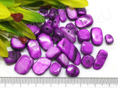 Бусина каменная Бесформенная 10 Галтовка 8-16мм Перламутр сиреневый (камни) (10шт.)