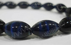 Бусина Бочонок 12*7,5*7,5мм Кошачий глаз т.синий (камни)