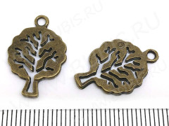 Подвеска Дерево жизни 14 двустороннее 21*14*1,5мм античная бронза (литьё)