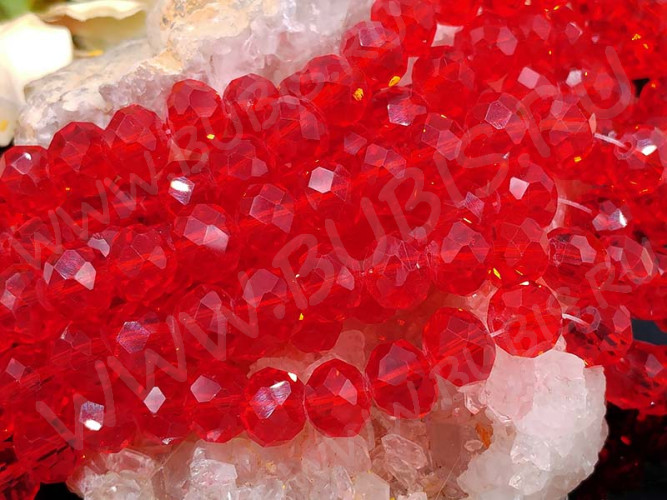 (СКИДКИ!!!) Бусина кристалл Абакус гранёный 10*10*7,5мм св.красный прозрачный (имитация Сваровски) (10шт.)