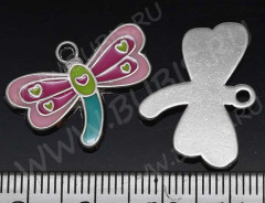 Подвеска Стрекоза 10 23,5*17,5*1,7мм разноцветная (цветные подвески)