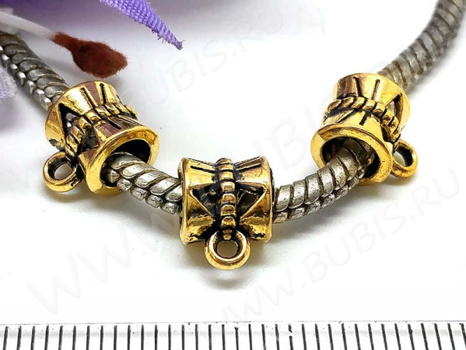 Бусина с петлёй 025 Бейл 9,5*7*7мм античное золото (литьё)