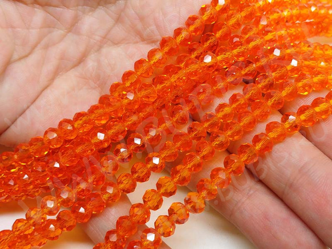 (СКИДКИ!!!) Бусина Абакус гранёный 6*6*4,5мм Хрусталь рыжий прозрачный (имитация Сваровски) (10шт.)