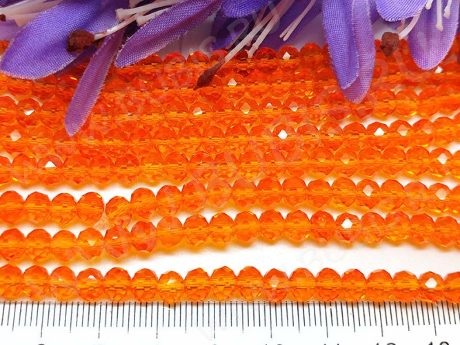 (СКИДКИ!!!) Бусина Абакус гранёный 6*6*4,5мм Хрусталь рыжий прозрачный (имитация Сваровски) (10шт.)