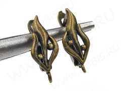 Швензы с английским замком №83 Пламя 19*10*6,5мм античная бронза (Brass) (1 пара)
