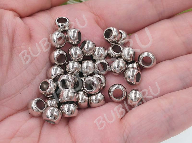 Рондели 072 акриловые бусины 7*7*5мм цвет платины (акрил CCB) (20шт.)