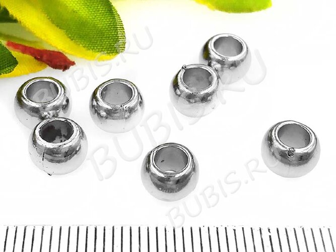 Рондели 072 акриловые бусины 7*7*5мм цвет платины (акрил CCB) (20шт.)