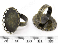 Основа (заготовка) для кольца 078 17мм с сеттингом 25*18мм античная бронза (Brass)