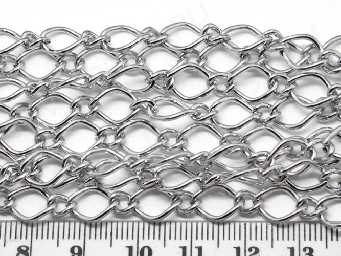 Цепочка I005 ДЛЯ БРАСЛЕТОВ звено 11*7мм и 6*5мм цвет платины (Iron) (50см)
