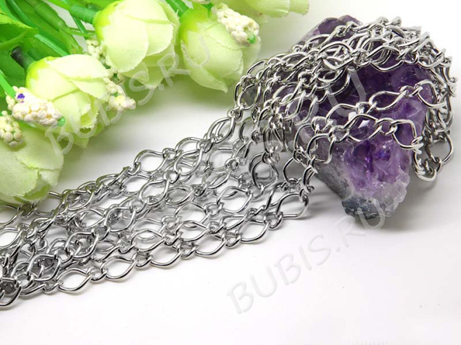 Цепочка I005 ДЛЯ БРАСЛЕТОВ звено 11*7мм и 6*5мм цвет платины (Iron) (50см)