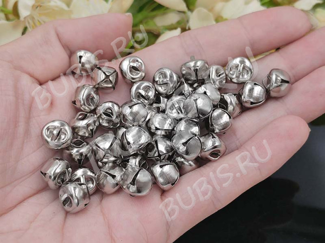 Подвеска Бубенчик 03 3D 9,8*9,8мм цвет платины (Iron) (10шт)