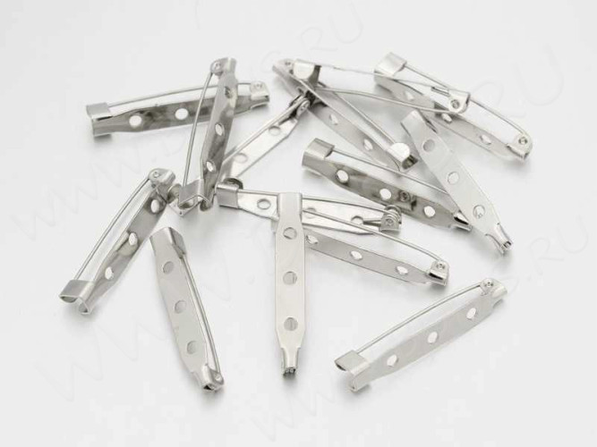 (СКИДКИ!!!) Основа (заготовка) для броши №105 Булавка 3 отверстия 45*7*5мм цвет платины (Iron)(10шт)