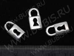 Подвеска Замочек 09 3D 14*8*2,2мм античное серебро (литьё)