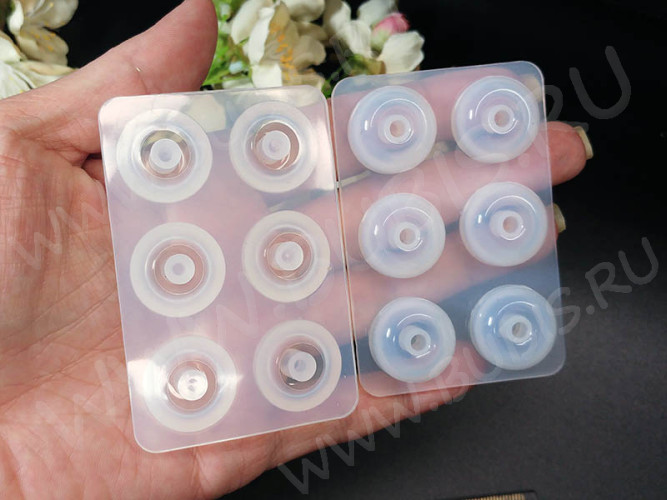 Молд 160 для эпоксидной смолы 76*51*10мм Бусина Абакус Рондель Пандора 16*8мм (силикон)